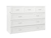 AFI Furnishings Afi Northfield Size Murphy Bed Chest with 6" Matteress, Storage Drawer, & Built-in Charger Queen siz in White