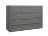 AFI Furnishings Afi Northfield Size Murphy Bed Chest with 6" Matteress, Storage Drawer, & Built-in Charger Queen siz in Grey