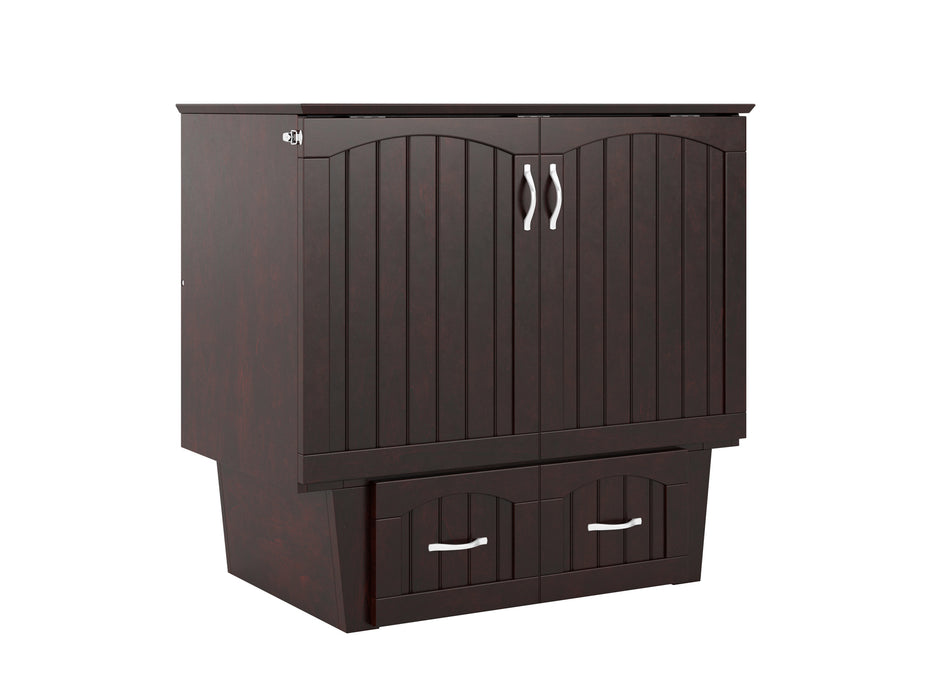 AFI Furnishings Afi Nantucket Murphy Bed Chest with 6" Matteress, Storage Drawer & Built-in Charger Twin siz in Espresso