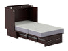 AFI Furnishings Afi Nantucket Murphy Bed Chest with 6" Matteress, Storage Drawer & Built-in Charger Twin siz in Espresso