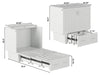 AFI Furnishings Afi Nantucket Murphy Bed Chest with 6" Matteress, Storage Drawer & Built-in Charger Twin siz in White