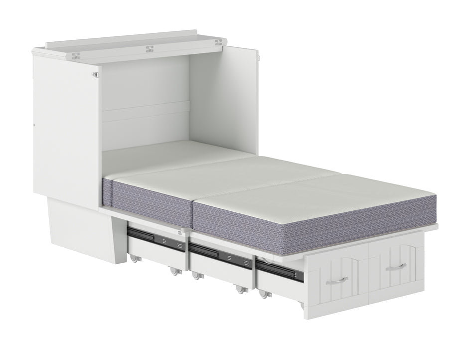 AFI Furnishings Afi Nantucket Murphy Bed Chest with 6" Matteress, Storage Drawer & Built-in Charger Twin siz in White