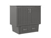 AFI Furnishings Afi Nantucket Murphy Bed Chest with 6" Matteress, Storage Drawer & Built-in Charger Twin siz in Grey