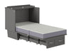 AFI Furnishings Afi Nantucket Murphy Bed Chest with 6" Matteress, Storage Drawer & Built-in Charger Twin siz in Grey