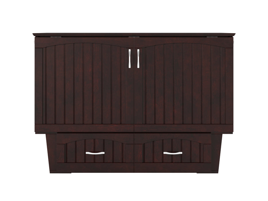 AFI Furnishings Afi Nantucket Murphy Bed Chest with 6" Matteress, Storage Drawer & Built-in Charger Full siz in Espresso