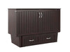 AFI Furnishings Afi Nantucket Murphy Bed Chest with 6" Matteress, Storage Drawer & Built-in Charger Full siz in Espresso