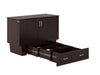 AFI Furnishings Afi Nantucket Murphy Bed Chest with 6" Matteress, Storage Drawer & Built-in Charger Full siz in Espresso