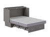 AFI Furnishings Afi Nantucket Murphy Bed Chest with 6" Matteress, Storage Drawer & Built-in Charger Full siz in Grey