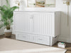 AFI Furnishings Afi Nantucket Murphy Bed Chest with 6" Matteress, Storage Drawer & Built-in Charger Queen siz in White