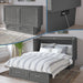 AFI Furnishings Afi Nantucket Murphy Bed Chest with 6" Matteress, Storage Drawer & Built-in Charger Queen siz in Grey