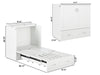 AFI Furnishings Afi Southamptonne Murphy Bed Chest with 6" Matteress, Storage Drawer, & Built-in Charger Twin XL siz in White