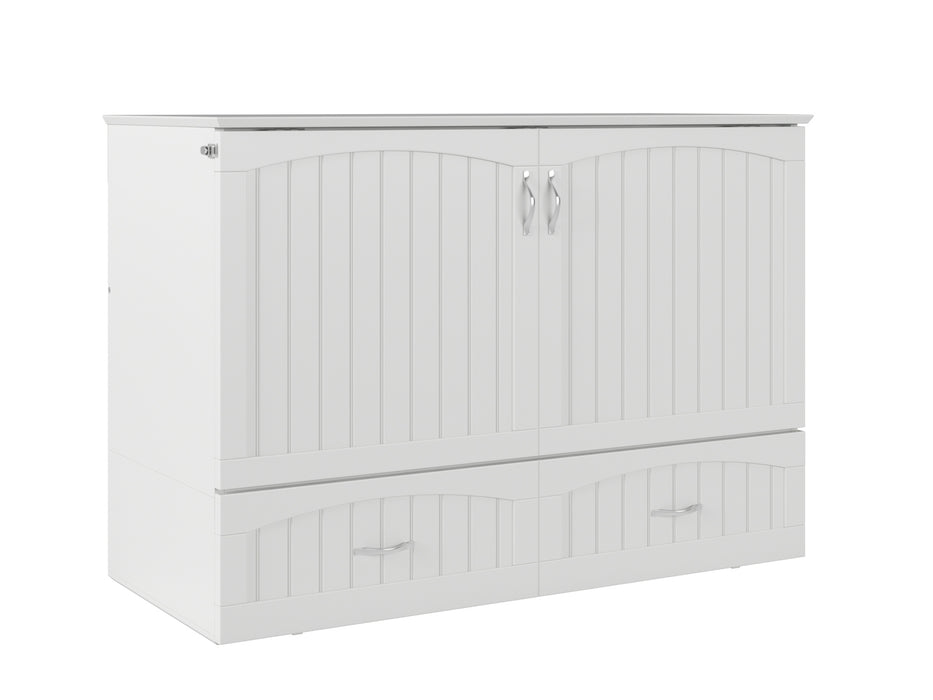 AFI Furnishings Afi Southamptonne Murphy Bed Chest with 6" Matteress, Storage Drawer, & Built-in Charger Full siz in White