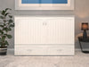 AFI Furnishings Afi Southamptonne Murphy Bed Chest with 6" Matteress, Storage Drawer, & Built-in Charger Queen siz in White