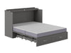 AFI Furnishings Afi Southamptonne Murphy Bed Chest with 6" Matteress, Storage Drawer, & Built-in Charger Queen siz in Grey