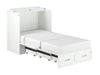 AFI Furnishings Afi Hamiltonne Murphy Bed Chest with 6" Matteress, Storage Drawer, & Built-in Charger Twin XL siz in White