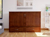 AFI Furnishings Afi Hamiltonne Murphy Bed Chest with 6" Matteress, Storage Drawer, & Built-in Charger Queen size in Walnut