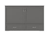 AFI Furnishings Afi Hamiltonne Murphy Bed Chest with 6" Matteress, Storage Drawer, & Built-in Charger Queen siz in Grey