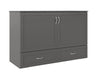 AFI Furnishings Afi Hamiltonne Murphy Bed Chest with 6" Matteress, Storage Drawer, & Built-in Charger Queen siz in Grey