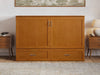 AFI Furnishings Afi Hamiltonne Murphy Bed Chest with 6" Matteress, Storage Drawer, & Built-in Charger Queen siz in Light Toffee