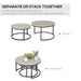 Aosom Homcom Modern Coffee Table Set of 2, Nesting Side Tables W/ Metal Base For Living Room Bedroom offic in Cement Grey