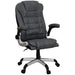 Aosom Vinsetto Heavy Duty Microfibre office Chair in Big and Tall Computer Chair with Flip-Up Arm in 400Lbs in Charcoal Grey