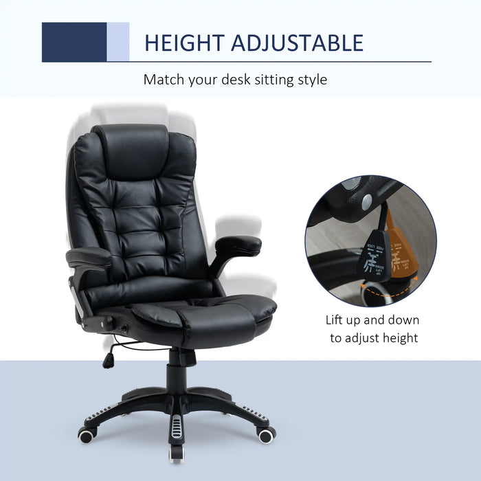 Aosom Vinsetto Executive office Chair High Back Pu Leather Computer Chair, with Swivel Wheels, Arm, Adjustable Height in Black