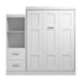 Modubox Edge 91W Queen Murphy Bed and Closet Organizer with Drawers (90W) in White