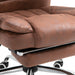 Aosom Vinsetto office Chair 6-Point Vibration Massage Chair Micro Fibre Recliner with Retractable Footrest in Brown