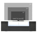 Aosom mcom Tv Stand For Tvs Up To 60", Tv Unit with Led Lights, Storage Shelves and Cupboards, 53.9" X 13.8" X 16.5", Whit in High Gloss Grey