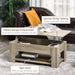 Aosom Homcom Lift Top Coffee Table with Hidden Storage Compartment and Open Shelf, Centre Table For Living Room in Grey