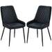 Aosom Homcom Modern Dining Chairs Set of 2, Pu Leather Kitchen Chairs with Metal Legs For Dining Room, Living Room in Black