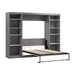 Modubox Nebula Full Murphy Bed and 2 Closet Organizers (109W) in Bark Grey & White