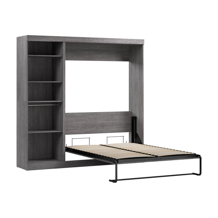 Modubox Nebula Full Murphy Bed with Closet Organizer (84W) in Bark Grey