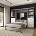 Modubox Nebula Full Murphy Bed and 2 Closet Organizers with Drawers (109W) in Bark Grey & White