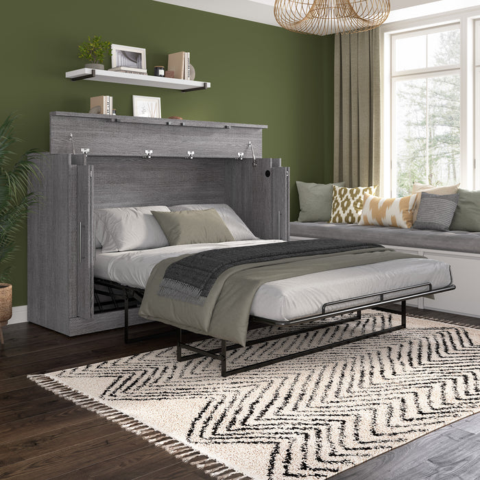 Modubox Nebula 75W Queen Cabinet Bed with Matteress in Bark Grey