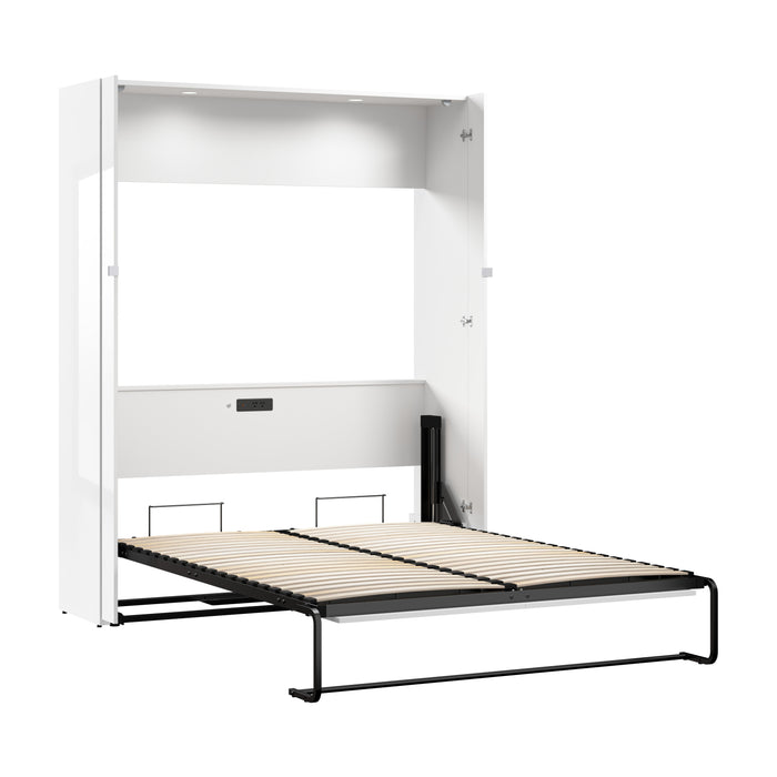 Modubox Avalon 67W High Gloss Queen Murphy Bed in High Gloss White