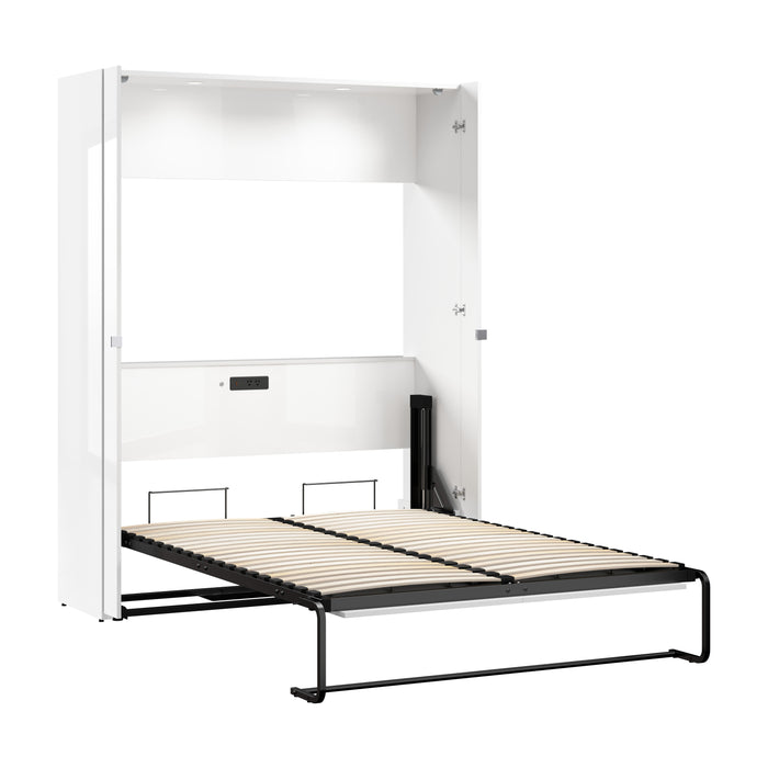 Modubox Avalon 61W High Gloss Full Murphy Bed in High Gloss White