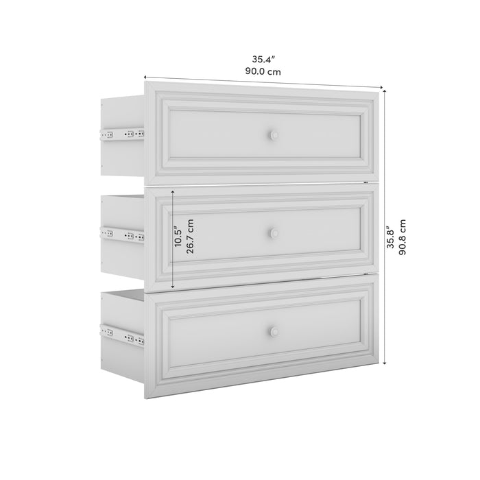 Modubox Versatile 3 Drawer Set For Versatile 36W Closet Organizer in Linen White Oak