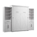 Modubox Key West 117W Queen Murphy Bed and Closet Organizers with Doors and Drawers (119W) in Pure White Oak