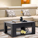 Aosom Homcom 2 Tier Simple Modern Coffee Table Bottom Shelf Living Room in Black