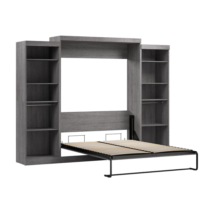 Modubox Nebula Queen Murphy Bed with 2 Closet Organizers (115W) in Bark Grey