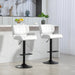 Aosom Homcom Swivel Pu Leather Barstools Set of 2 Adjustable Bar Stools with Footrest Back For Kitchen Counter Dining Room in White