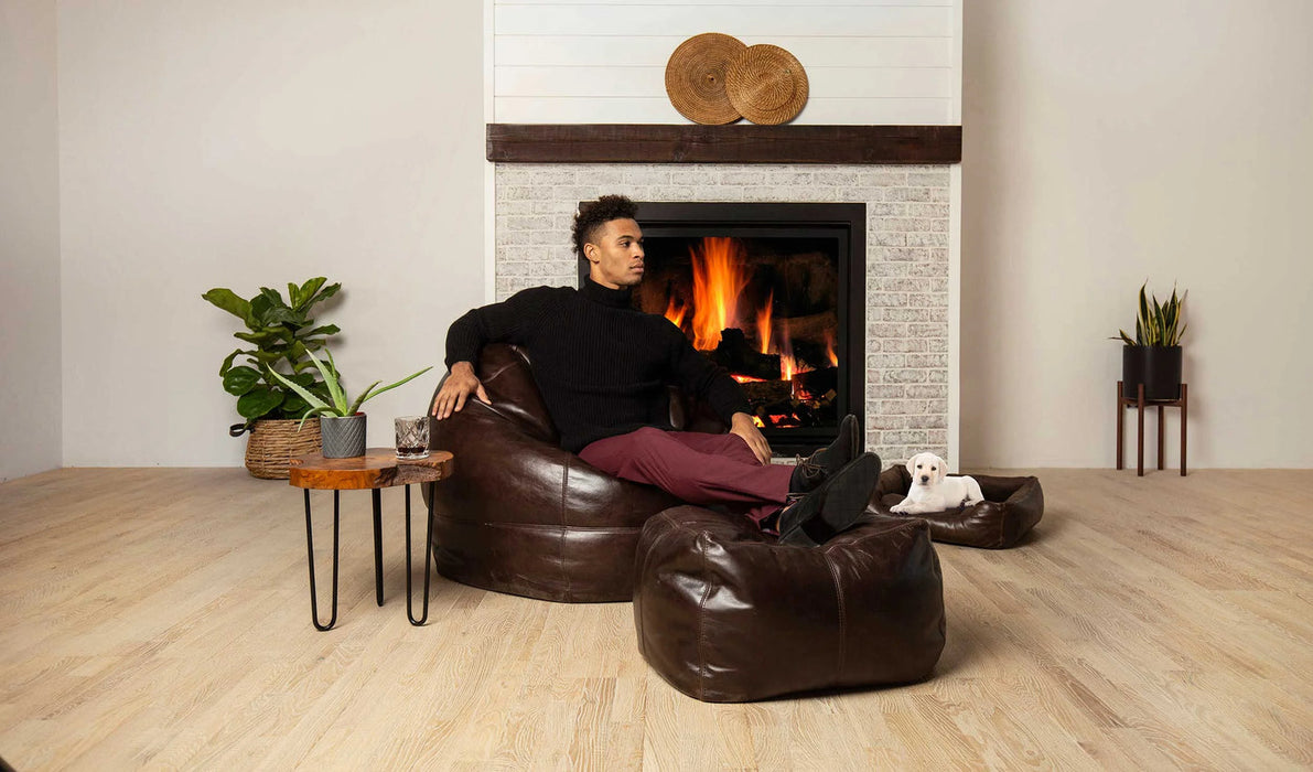 The Big Pear Leather Bean Bag Chair - Available in 5 Colours