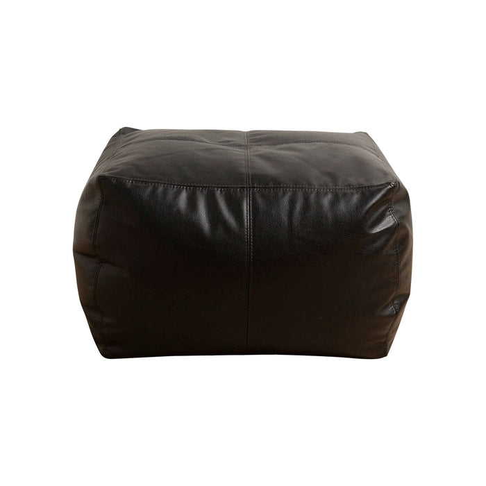 The Footsie Vegan Leather Bean Bag Ottoman in Black