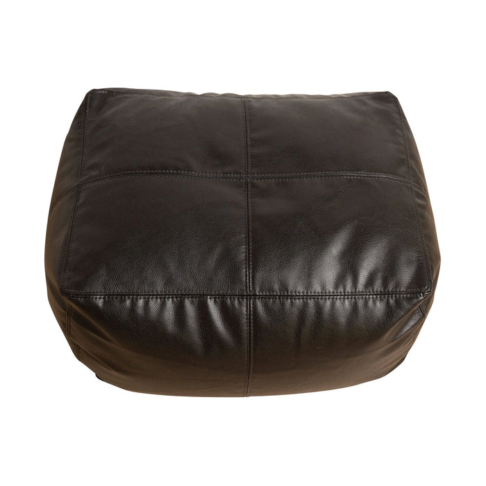 The Footsie Vegan Leather Bean Bag Ottoman in Black