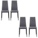 Aosom Homcom High Back Dining Chairs, Modern Upholstered Pu Leather Accent Chairs with Metal Legs For Kitchen, Set of 4 in Grey