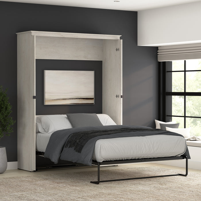 Modubox Key West 69W Queen Murphy Bed in Linen White Oak