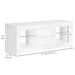 Aosom mcom Tv Stand For Tvs Up To 60", Tv Unit with Led Lights, Storage Shelves and Cupboards, 53.9" X 13.8" X 16.5", in High Gloss White