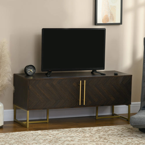 Aosom Homcom TV Stand For 55" TV with 2 Door Cabinets, 2 Cable Managements and Adjustable Shelves