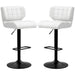 Aosom Homcom Swivel Pu Leather Barstools Set of 2 Adjustable Bar Stools with Footrest Back For Kitchen Counter Dining Room in White